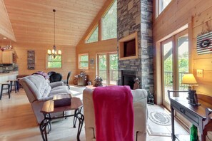 Side view of open concept living room