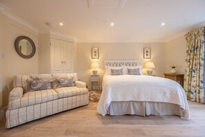 Sumptuous sofa and comfortable king-size bed