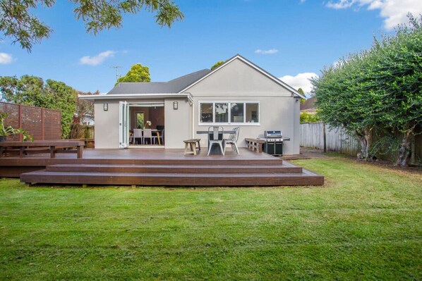 The house has a lovely outside patio with large backyard and deck, BBQ perfect for family time, great for children who want to play games.