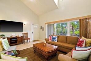 Vaulted ceilings make the home feel so open and spacious.