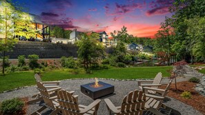 Gas Fire Pit Overlooking Lake