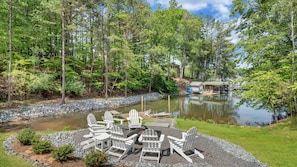 Gas Fire Pit Overlooking Lake