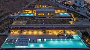 Activities, Balcony / Terrace / Patio, Building Exterior, Main Entrance, Pool, Spring, Summer