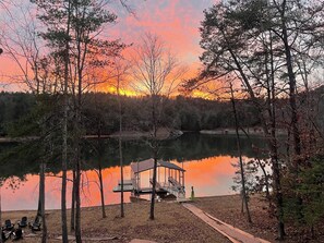 View from upper patio of the lake