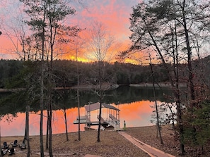 View from upper patio of the lake