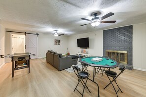 Basement | Twin Sleeper Sofa | Foosball + Poker Tables
