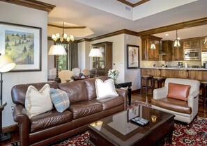 Living room and dining area