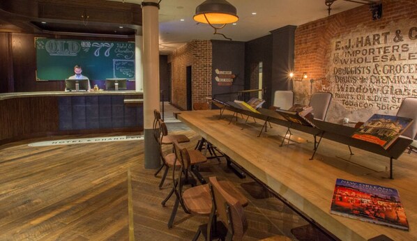 Rustic charm meets modern hospitality at Hotel Old 77's bar area