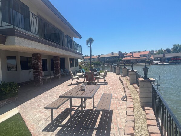 Lake front patio.