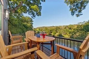 Amazing Views from the Deck! Huge deck off main level house plenty of seating in the black house