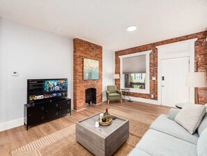 Spacious Living Room with Smart TV