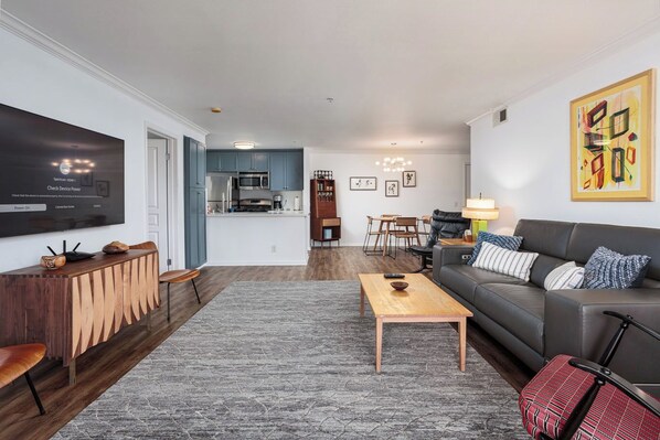 Living room with view of dining area