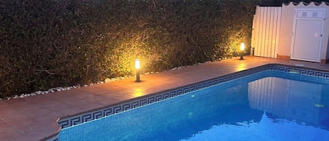 South-west facing garden with pool