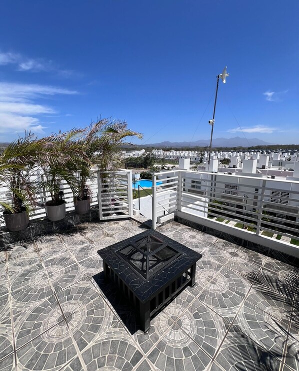 Rooftop Garden with Fireplace