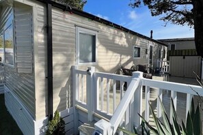 two chairs and outside storage 