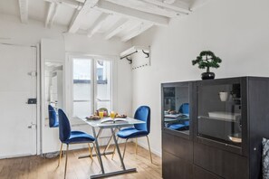 The open-plan living and dining area