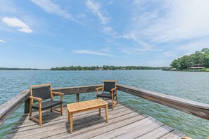 Great views from the dock! Fishing poles and floats available. 