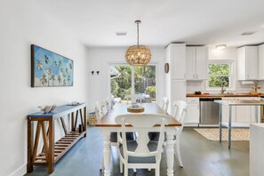 Open kitchen and dining space