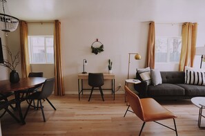 Spacious layout centered around the hub of the action.