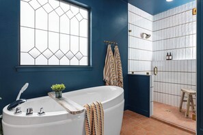 Soaking tub and walk in shower