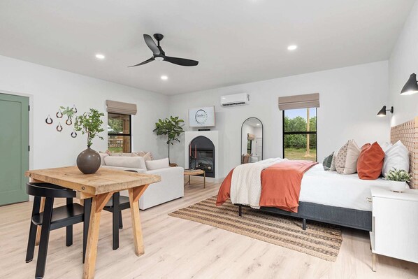 Open studio living room/bedroom space