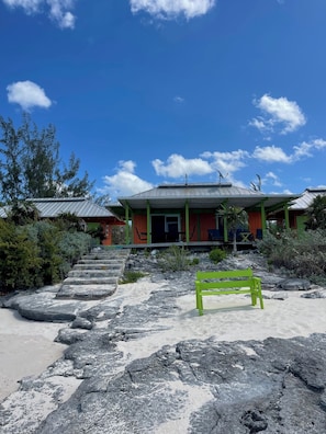 Beach looking up at house
