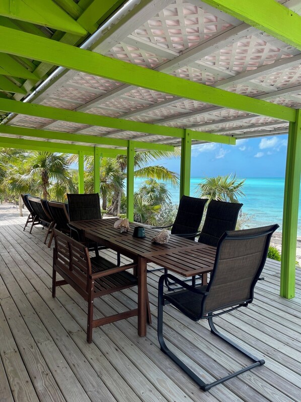 Deck overlooking ocean
