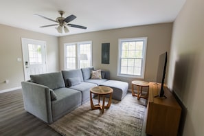 Relax and enjoy your favorite show in the cozy living room