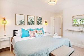 A peaceful night's sleep awaits you with a plush king-size bed and blackout curtains.