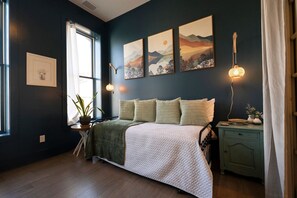 Charming twin daybed with trundle—sleeps two comfortably.