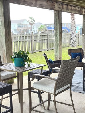 downstairs deck area