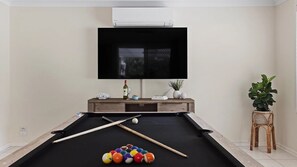 Play Billiards or Table Tennis - Also features Flat screen TV and System