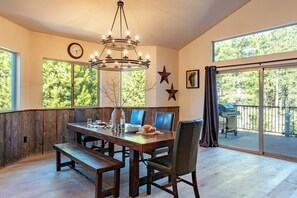 Dine in comfort in the bright and airy dining area.