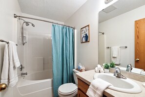Upstairs bathroom with oversized tub