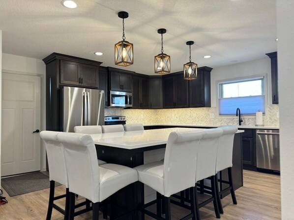 Kitchen with large center island
