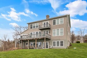 The 3 story house from Lake Side; the ground level apartment is fully equipped