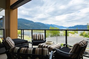 Take in the 180 degree views of Harrison Lake.