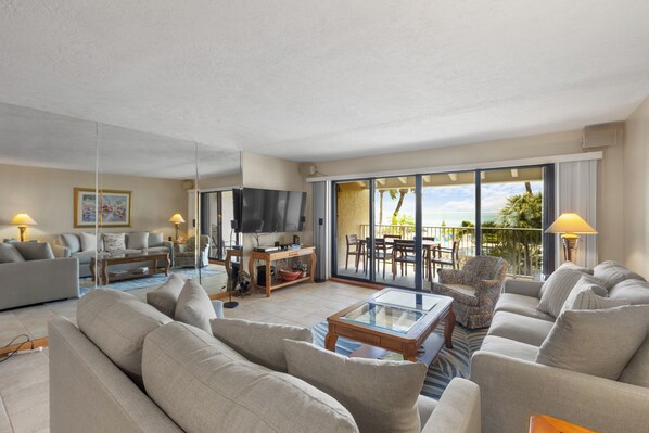 Living Room to Oceanfront Balcony