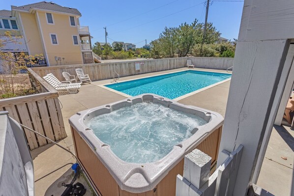 The bubbly hot tub is the perfect way to end the day!