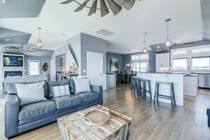 Top-Level Living Room with Deck Access