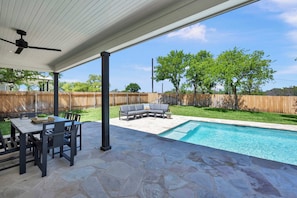 Covered and shaded patio