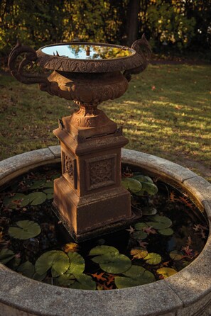 Water fountain in the formal garden