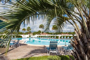 Take a plunge in the community pool to cool off!