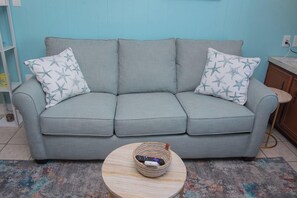 Sofa bed in case you need additional steps!