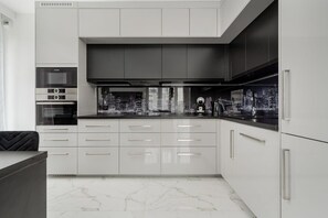 Kitchen with an oven