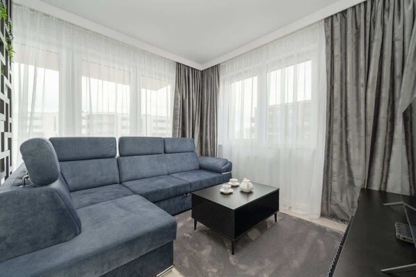 Living room with corner sofa