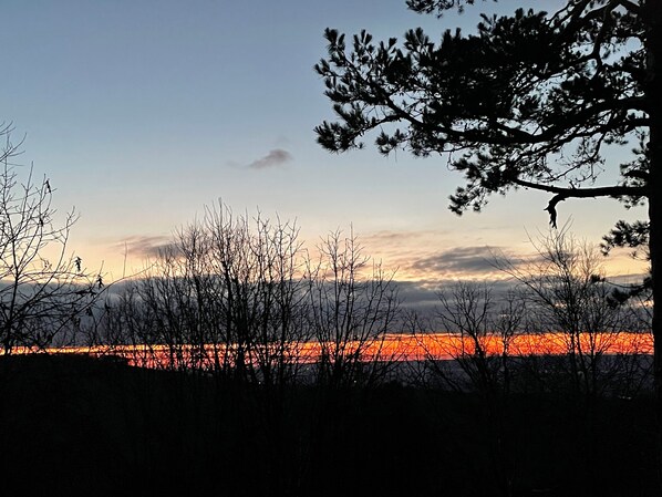 Sunrise on balcony.