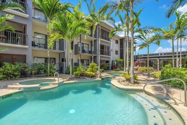 Dive into relaxation with access to five inviting swimming pools, including a heated option for year-round enjoyment.