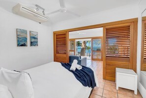 Sleep comfortably in the king-size bed, complete with a ceiling fan and split-system cooling for optimal comfort.