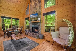 Whiskey Mountain's cozy living area